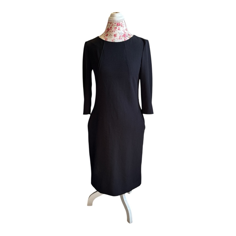 MM Lafleur Classic Black Long Sleeve Dress With Pockets